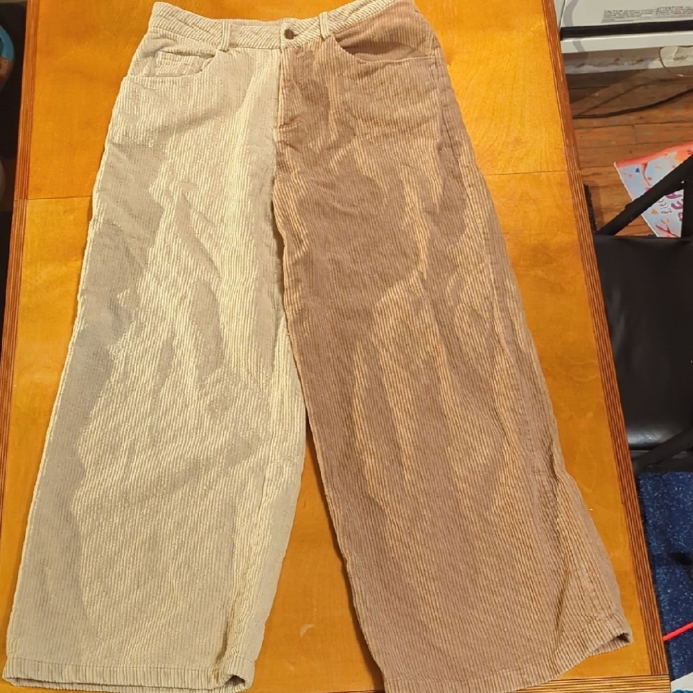 Cider Cream and Brown Corduroy Men Pants